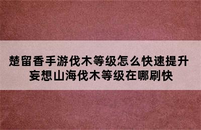 楚留香手游伐木等级怎么快速提升 妄想山海伐木等级在哪刷快